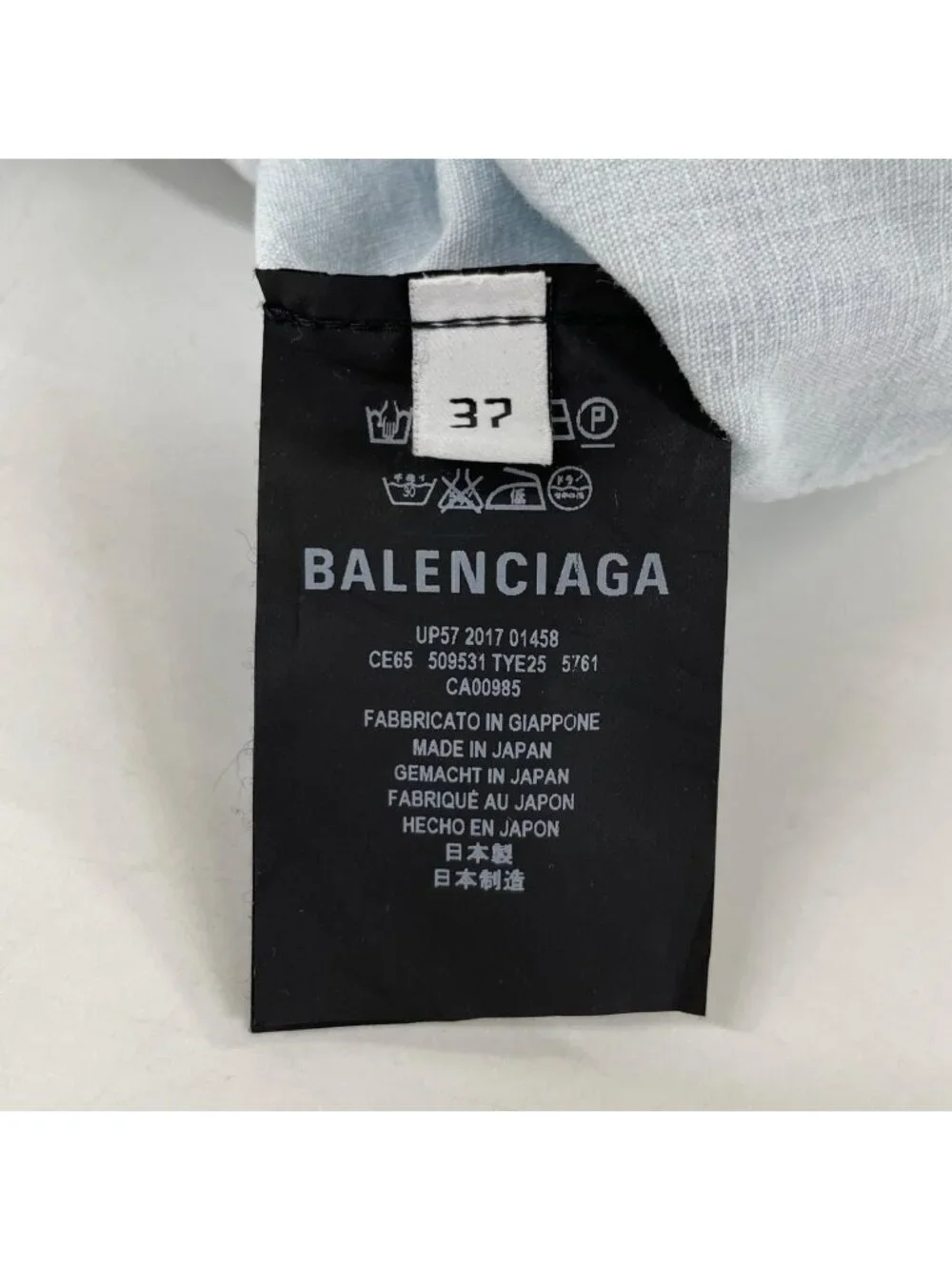 Balenciaga Thepowerofdreams Blue Back Print Oversize Denim Shirt 37 - Picture 4 of 10